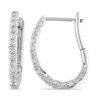 Thumbnail Image 0 of 0.49 CT. T.W. Diamond Lined Hoop Earrings in 10K White Gold