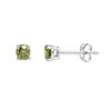 Thumbnail Image 1 of 0.25 CT. T.W. Enhanced Green Diamond Solitaire Stud Earrings in 10K White Gold