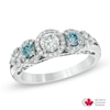 Thumbnail Image 0 of 1.00 CT. T.W. Certified Canadian Diamond Three Stone Engagement Ring in 14K White Gold (I/I2)