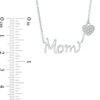 Diamond Accent "Mom" with Heart Charm Necklace in Sterling Silver