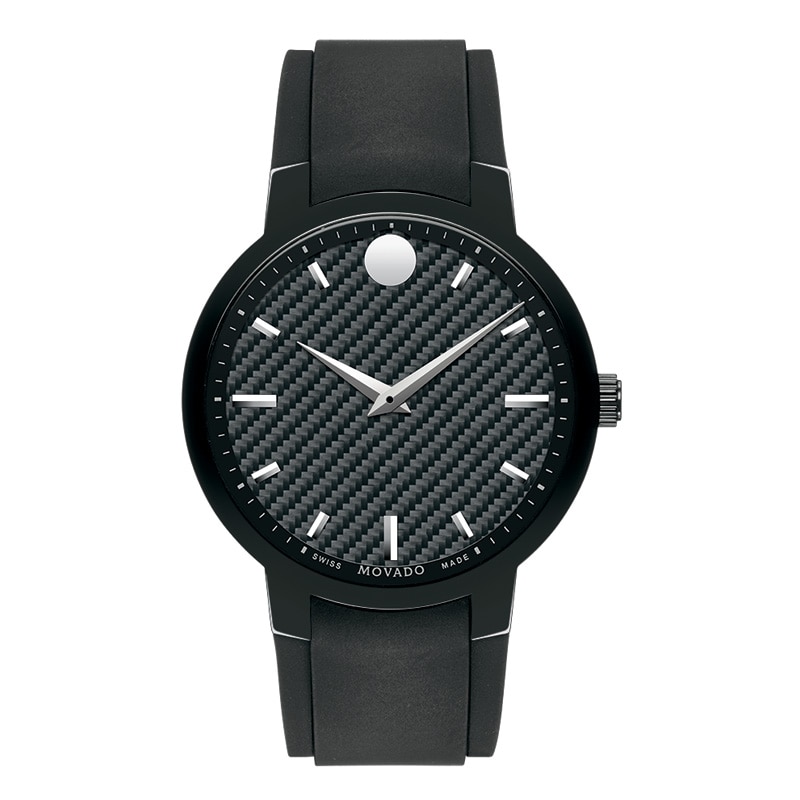 Men's Movado Gravity® Watch with Black Carbon Fibre Dial (Model: 0606849)