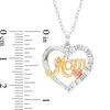 Diamond Accent "MOM" Heart Pendant in Sterling Silver and 14K Two-Tone Gold Plate