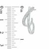 Thumbnail Image 2 of 0.20 CT. T.W. Diamond &quot;X&quot; J-Hoop Earrings in Sterling Silver
