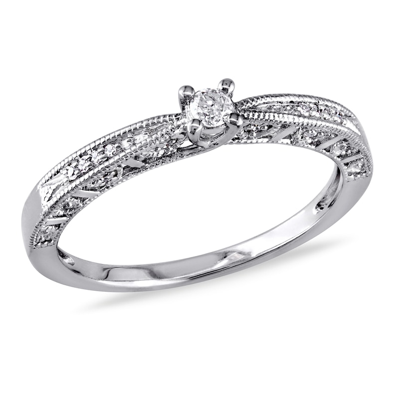 0.10 CT. Diamond Promise Ring in Sterling Silver