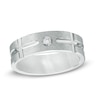Thumbnail Image 1 of Triton 7.0mm Diamond Accent Cross Comfort Fit White Tungsten Wedding Band - Size 10