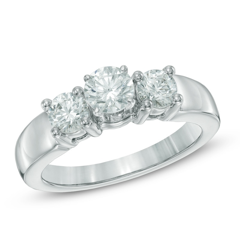 Main Image 1 of 0.58 CT. T.W. Diamond Three Stone Style Semi-Mount in 14K White Gold