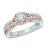 Thumbnail Image 0 of 0.75 CT. T.W. Diamond Frame Split Shank Engagement Ring in 14K Two-Tone Gold