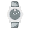 Ladies' Movado Bold® White Crystal Watch with Grey Glitter Museum® Dial (Model: 3600237)