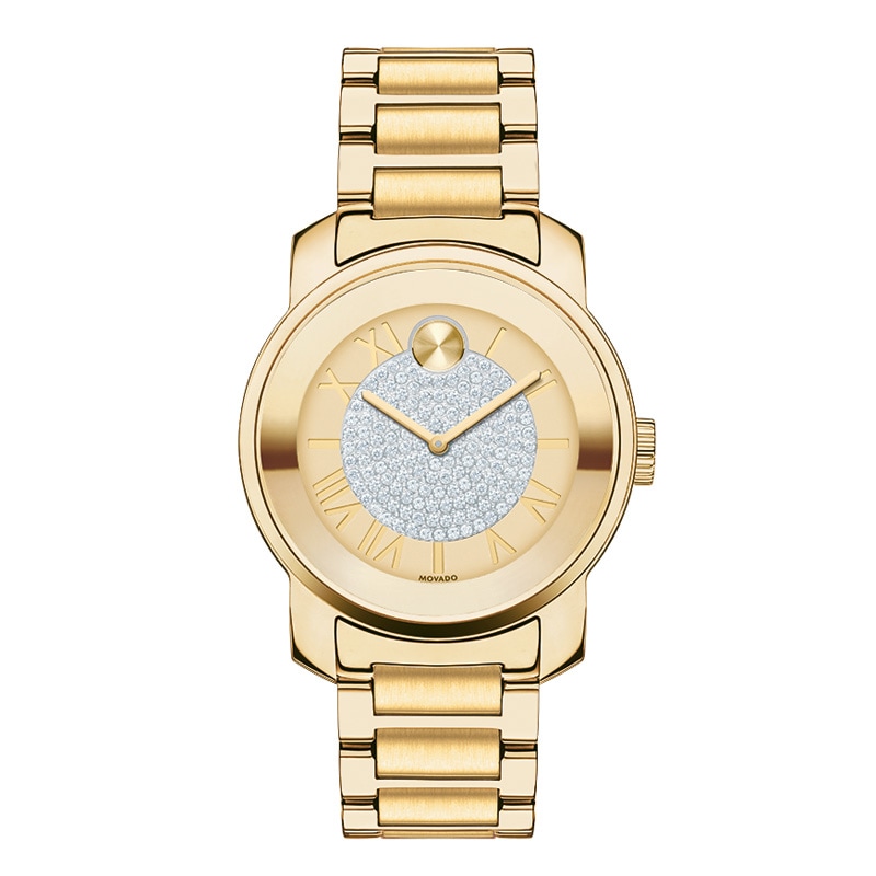 Ladies' Movado Bold® Luxe Crystal Watch with Gold Dial (Model: 3600255)|Peoples Jewellers