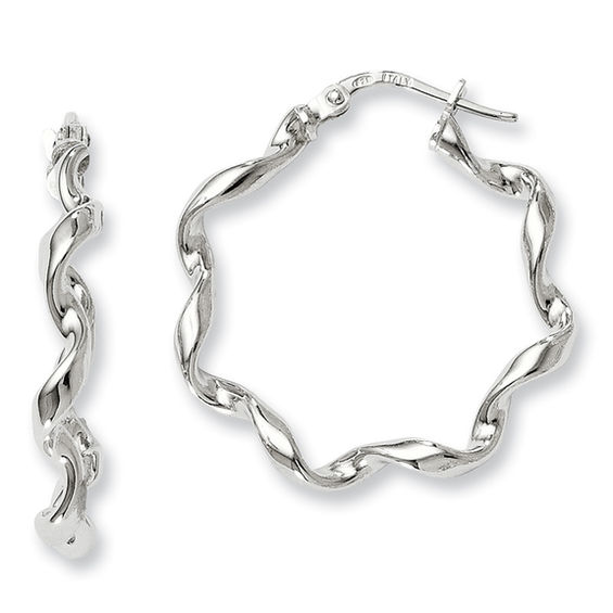 SILVER925 TWIST HOOP EARRINGS/シルバー/ピアス 25mm Twisted Hoop Earrings in Sterling Silver | Peoples
