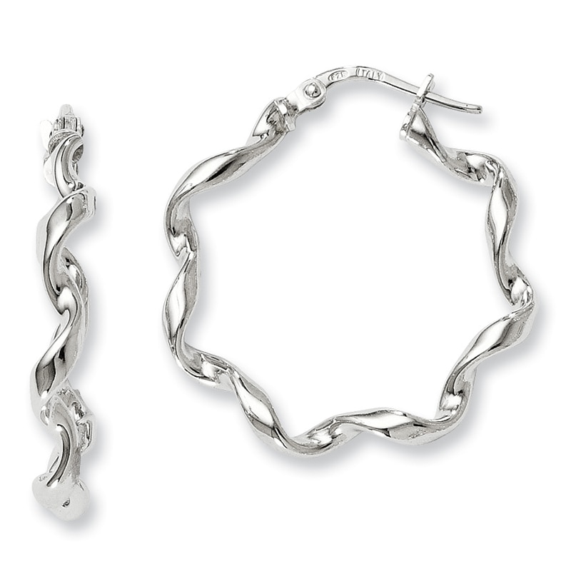 Main Image 1 of 25mm Twisted Hoop Earrings in Sterling Silver