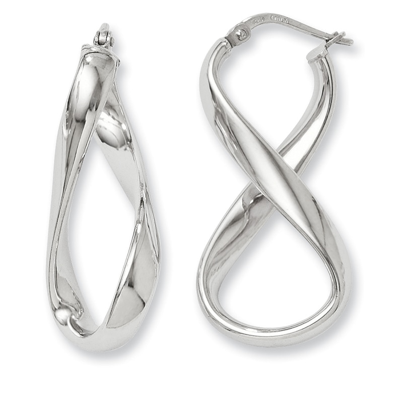 Infinity Twist Hoop Earrings in Sterling Silver|Peoples Jewellers