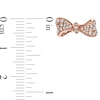 Thumbnail Image 1 of Lab-Created White Sapphire Bow Stud Earrings in Sterling Silver with 18K Rose Gold Plate