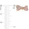 Lab-Created White Sapphire Bow Stud Earrings in Sterling Silver with 18K Rose Gold Plate