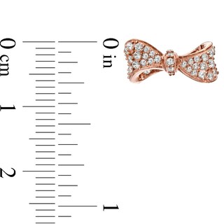 Lab-Created White Sapphire Bow Stud Earrings in Sterling Silver with 18K Rose Gold Plate