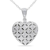 Thumbnail Image 1 of 0.14 CT. T.W. Diamond Lattice Heart Locket in Sterling Silver