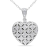 Thumbnail Image 0 of 0.14 CT. T.W. Diamond Lattice Heart Locket in Sterling Silver