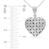 Thumbnail Image 2 of 0.14 CT. T.W. Diamond Lattice Heart Locket in Sterling Silver