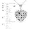 Thumbnail Image 1 of 0.14 CT. T.W. Diamond Lattice Heart Locket in Sterling Silver