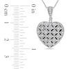 Thumbnail Image 1 of 0.14 CT. T.W. Diamond Lattice Heart Locket in 10K White Gold - 17"