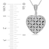 0.14 CT. T.W. Diamond Lattice Heart Locket in 10K White Gold - 17"