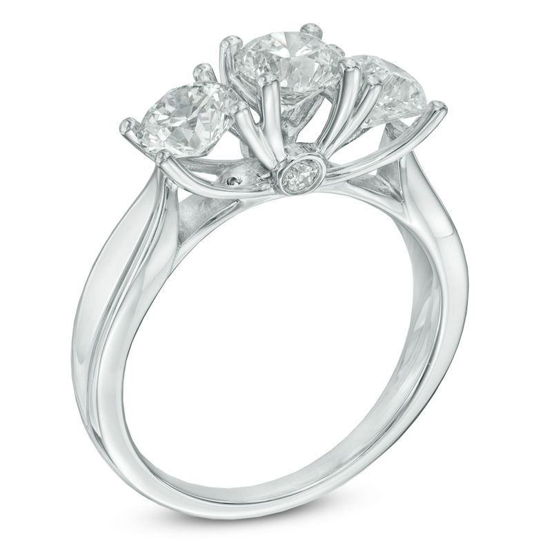 1.45 CT. T.W. Certified Diamond Past Present FutureÂ® Ring in 14K White Gold (I/I2)