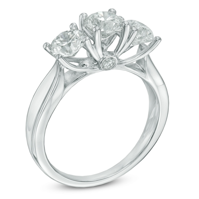 Main Image 2 of 1.45 CT. T.W. Certified Diamond Past Present Future® Ring in 14K White Gold (I/I2)