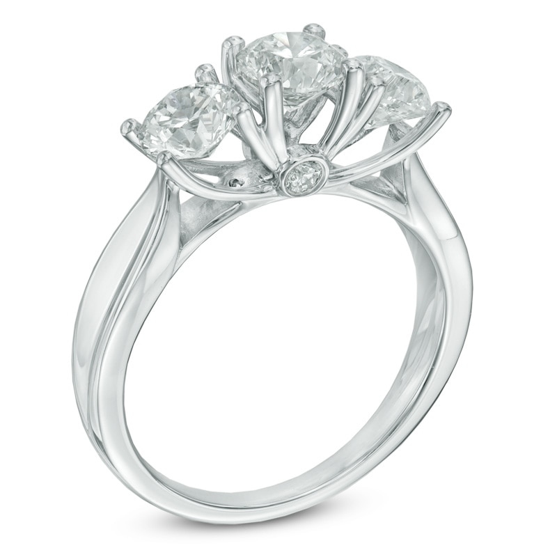 1.45 CT. T.W. Diamond Past Present Future® Ring in 14K White Gold (I/I2)