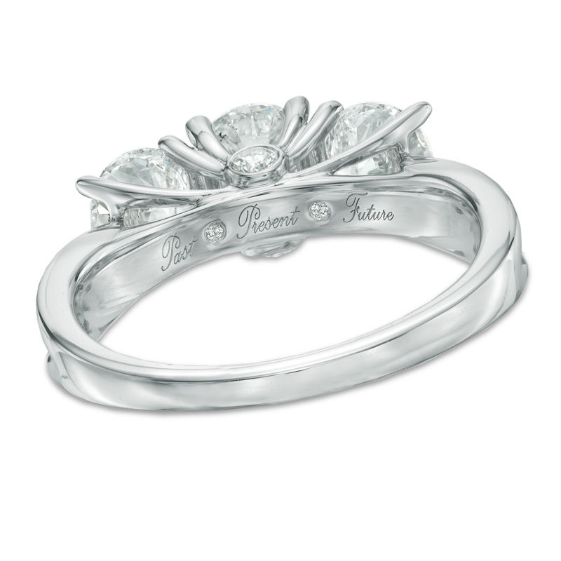 1.45 CT. T.W. Certified Diamond Past Present FutureÂ® Ring in 14K White Gold (I/I2)