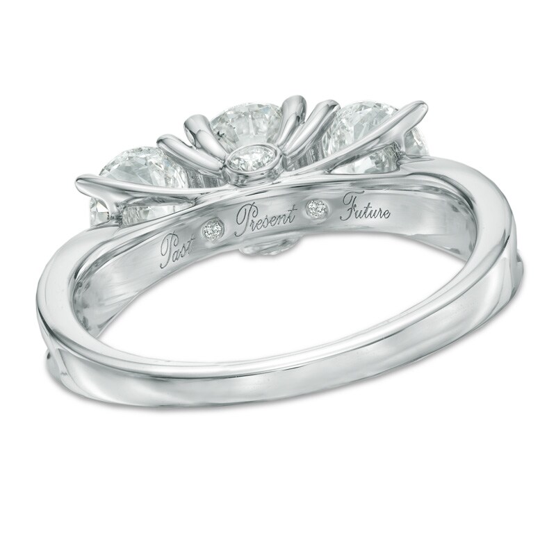 Main Image 3 of 1.45 CT. T.W. Certified Diamond Past Present Future® Ring in 14K White Gold (I/I2)