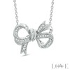 Thumbnail Image 0 of Vera Wang Love Collection 0.19 CT. T.W. Diamond Bow Necklace in Sterling Silver