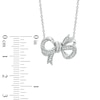 Thumbnail Image 2 of Vera Wang Love Collection 0.19 CT. T.W. Diamond Bow Necklace in Sterling Silver