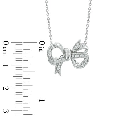 Vera Wang Love Collection 0.19 CT. T.W. Diamond Bow Necklace in Sterling Silver