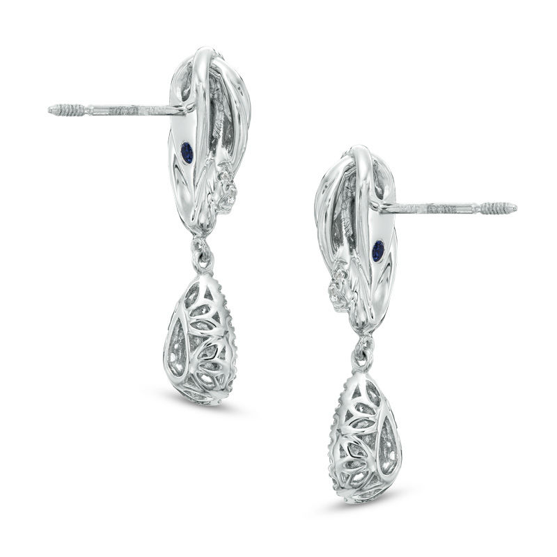 Main Image 2 of Vera Wang Love Collection 0.35 CT. T.W. Diamond Knot Drop Earrings in 14K White Gold