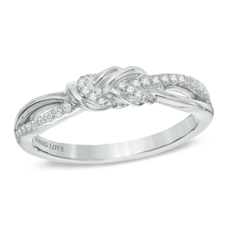 Main Image 1 of Vera Wang Love Collection 0.15 CT. T.W. Diamond Knot Ring in 14K White Gold