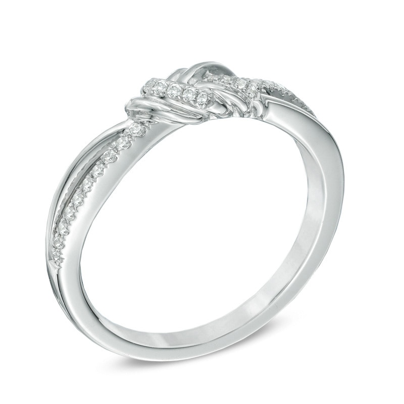 Vera Wang Love Collection 0.15 CT. T.W. Diamond Knot Ring in 14K White Gold