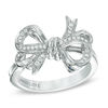 Thumbnail Image 0 of Vera Wang Love Collection 0.19 CT. T.W. Diamond Bow Ring in Sterling Silver