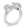 Thumbnail Image 1 of Vera Wang Love Collection 0.19 CT. T.W. Diamond Bow Ring in Sterling Silver