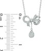 Vera Wang Love Collection 0.19 CT. T.W. Diamond Bow with Teardrop Necklace in Sterling Silver