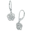 Thumbnail Image 1 of Vera Wang Love Collection 0.29 CT. T.W. Diamond Rose Drop Earrings in 14K White Gold