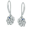 Thumbnail Image 2 of Vera Wang Love Collection 0.29 CT. T.W. Diamond Rose Drop Earrings in 14K White Gold