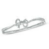 Thumbnail Image 0 of Vera Wang Love Collection 0.12 CT. T.W. Diamond Bow Bangle in Sterling Silver