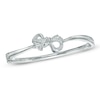 Thumbnail Image 1 of Vera Wang Love Collection 0.12 CT. T.W. Diamond Bow Bangle in Sterling Silver
