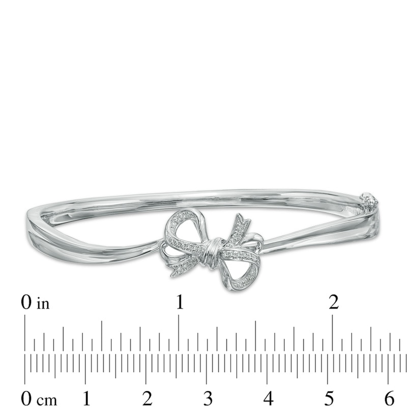 Vera Wang Love Collection 0.12 CT. T.W. Diamond Bow Bangle in Sterling Silver