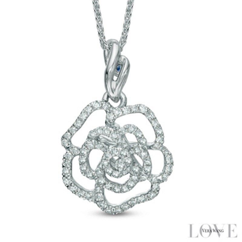 Vera Wang Love Collection CT. T.W. Diamond Rose Pendant in 14K Gold|Peoples Jewellers