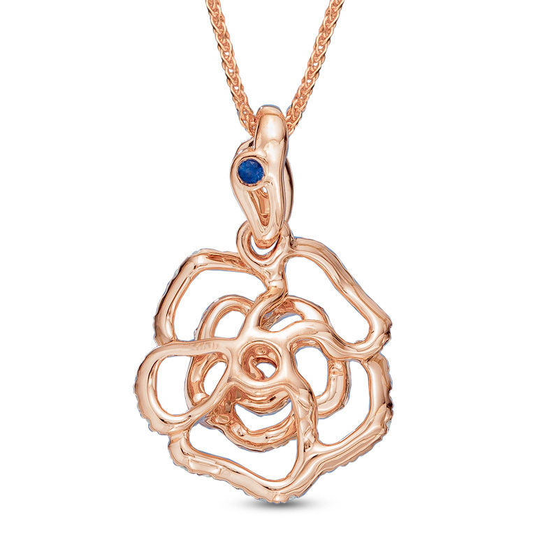 Main Image 2 of Vera Wang Love Collection 0.25 CT. T.W. Diamond Rose Pendant in 14K Rose Gold