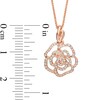 Thumbnail Image 3 of Vera Wang Love Collection 0.25 CT. T.W. Diamond Rose Pendant in 14K Rose Gold