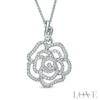 Thumbnail Image 0 of Vera Wang Love Collection 0.30 CT. T.W. Diamond Rose Pendant in 14K White Gold