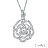 Thumbnail Image 1 of Vera Wang Love Collection 0.30 CT. T.W. Diamond Rose Pendant in 14K White Gold