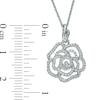 Thumbnail Image 2 of Vera Wang Love Collection 0.30 CT. T.W. Diamond Rose Pendant in 14K White Gold